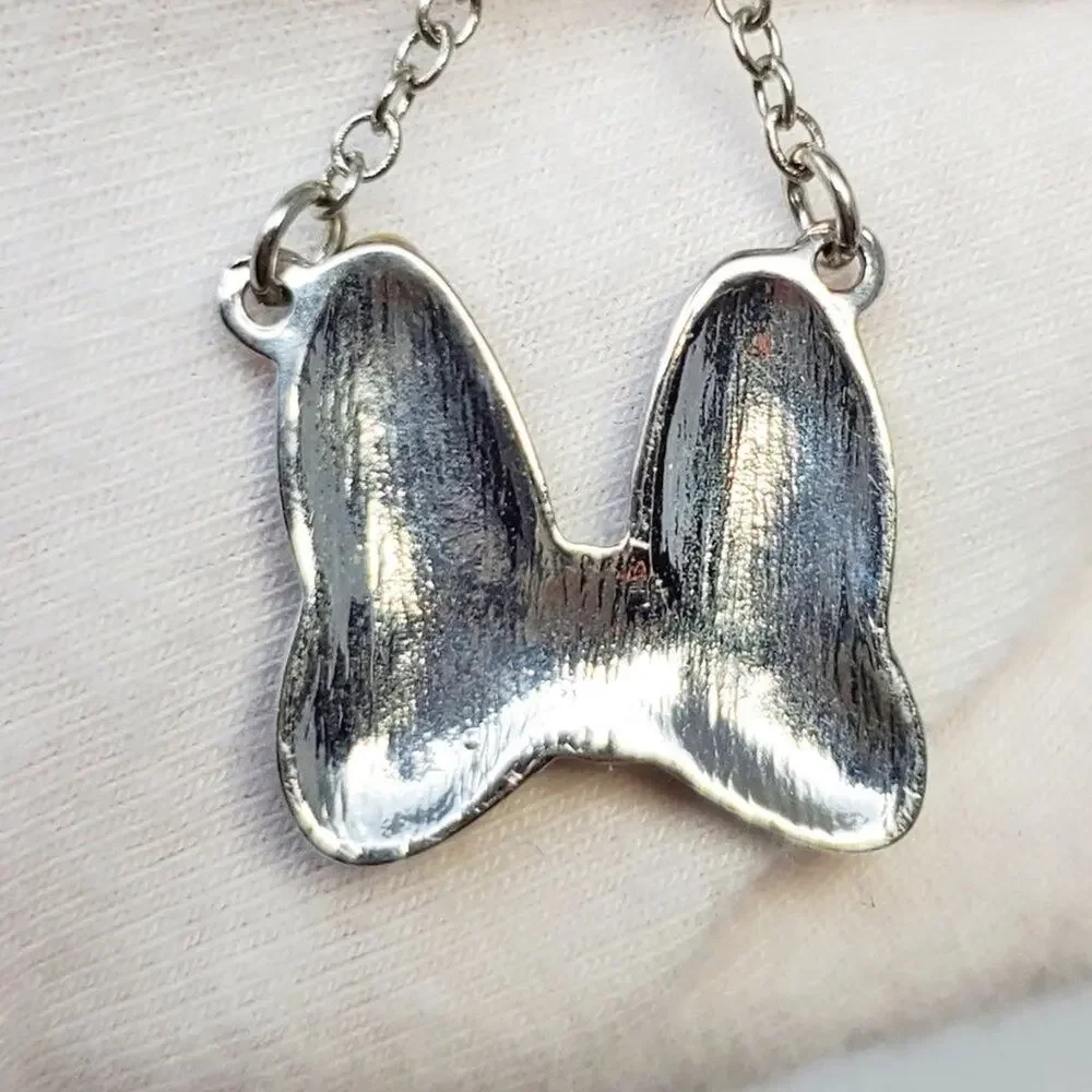 Disney Parks Collection Minnie Mouse Bow Mood Necklace NWT